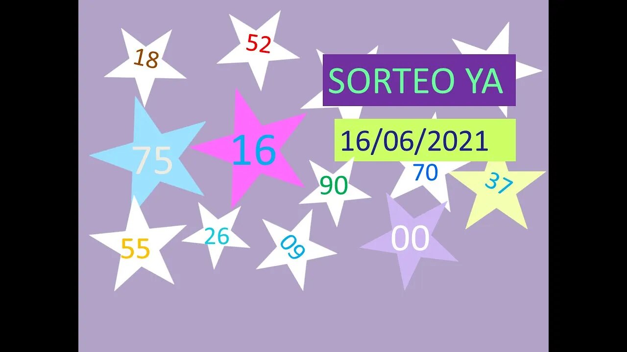 SORTEO YA NUMERO PROBABLE 16JUNIO 2021