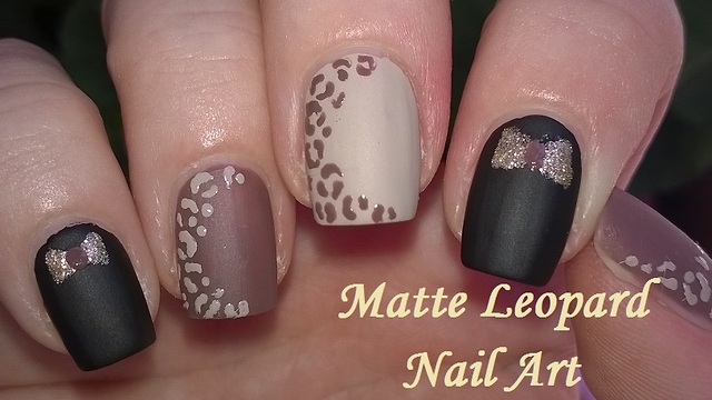 Matte Leopard Nail Art In Black & Brown