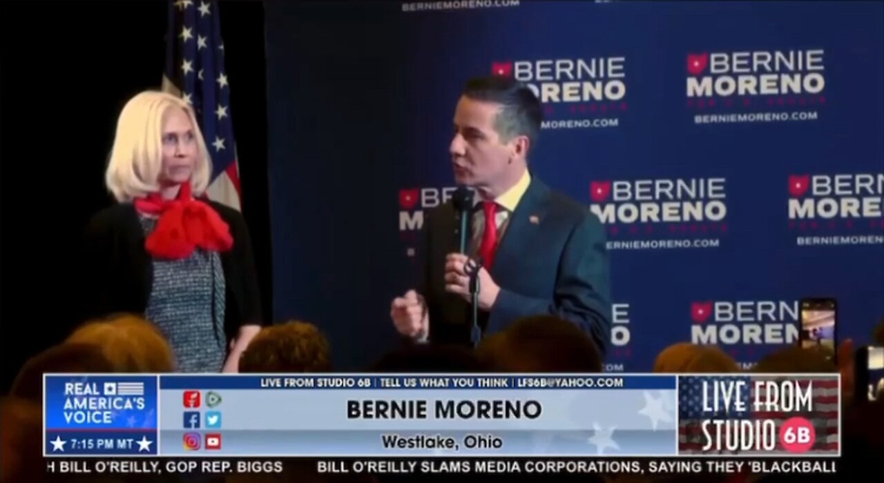 Ernie Moreno wins and thanks Trump for his help and says send the old commie to the retirement home