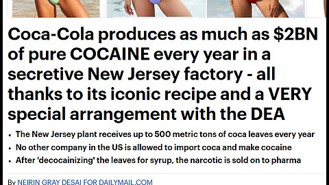 COKE HAS SPECIAL DEA RIGHTS - BRINGS IN COCOA LEAVES & MAKES $2 BIL IN COCAINE