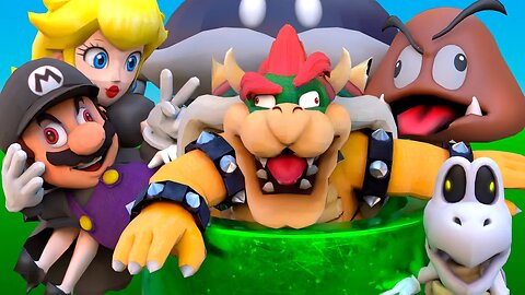 Bowser goes down the pipe [Softbody Simulation]