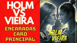 Holm vs. Vieira Encaradas card principal | UFC Fight Night 206