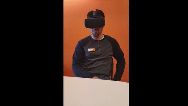 Guy can't handle VR horror game, falls out of chair