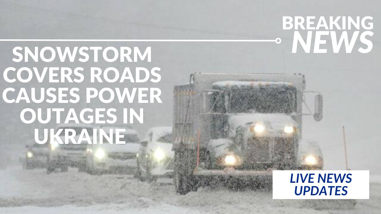 Snowstorm Covers Roads, Causes Power Outages In Ukraine..