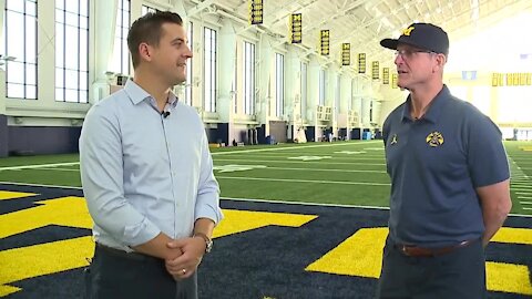 Jim Harbaugh talks one-on-one about Michigan's win over Indiana, bouncing back from loss to MSU