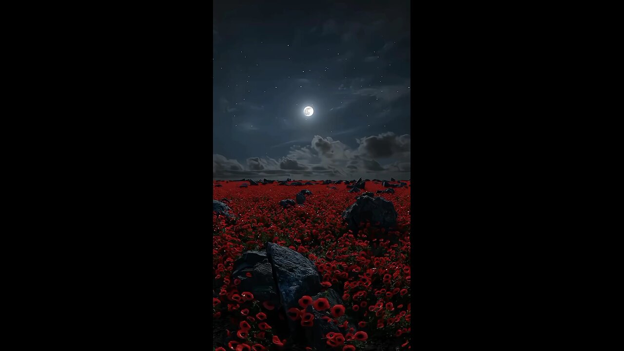 Red flower buds blooming in the moonlight.