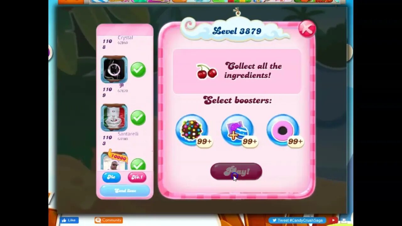 Candy Crush Level 3879 Talkthrough, 23 Moves 0 Boosters