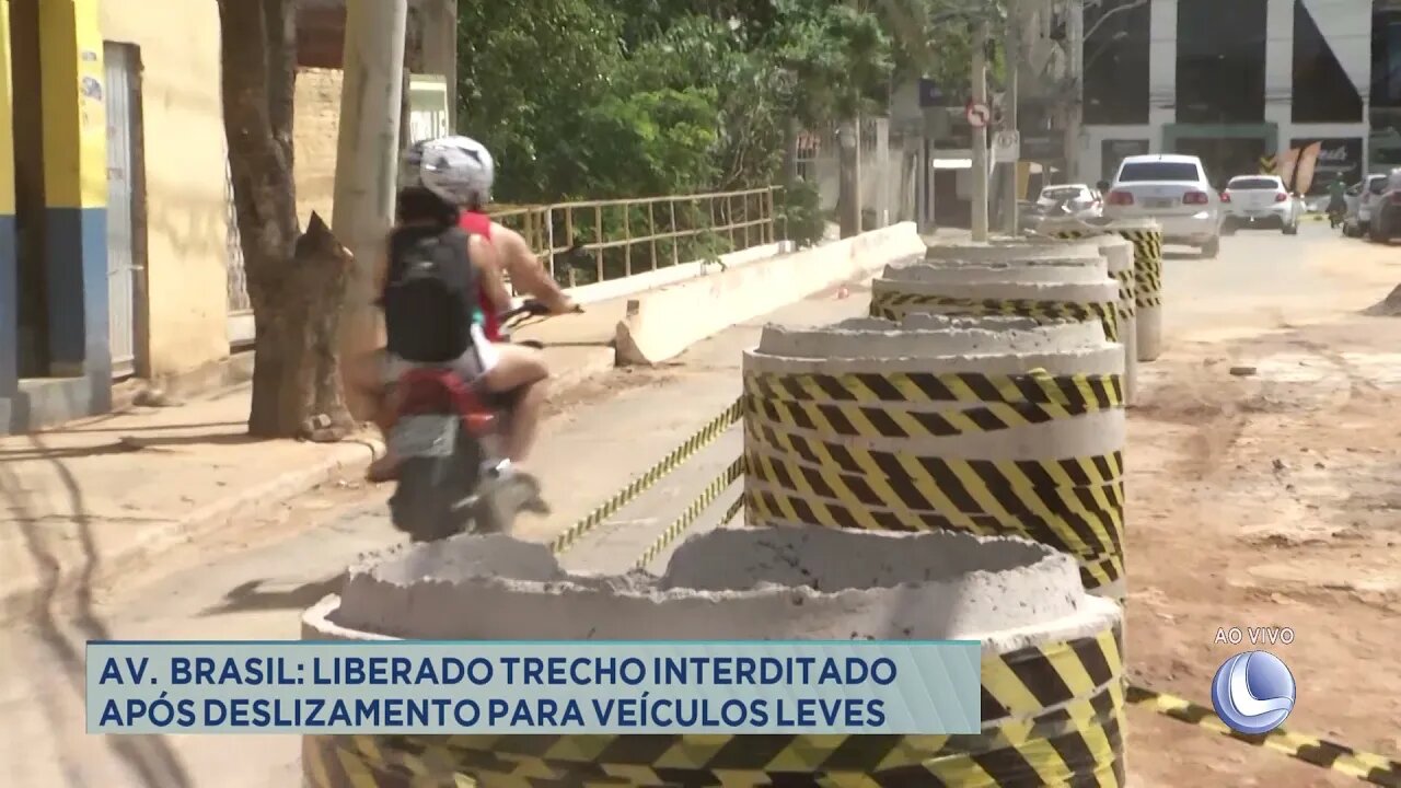 Av. Brasil liberado trecho interditado após deslizamento para veículos leves