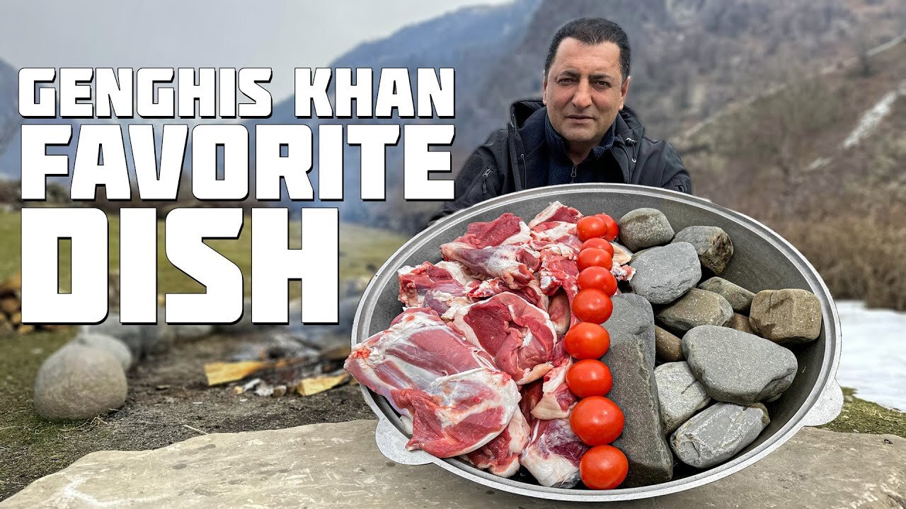 Emperor Genghis Khan's Favorite Dish! Meat Cooked on Stones episode #9