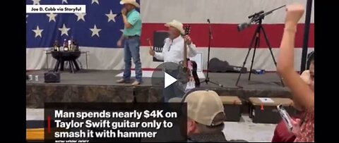 TRUMP SUPPORTER PAYS $4K TO SMASH TAYLOR SWIFT GUITAR...