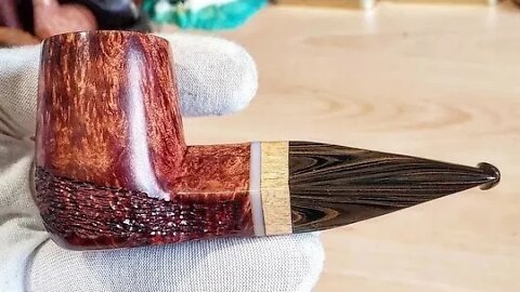 LCS Briars pipe 583 - SOLD - Tao inspired diamond shank stubby Billiard