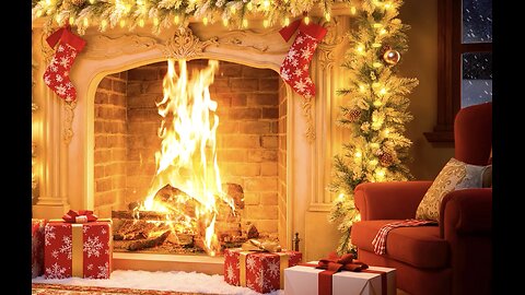 🔥 Beautiful Fireplace, Christmas Ambience, Relaxing Christmas Music 🎄🔔🎶