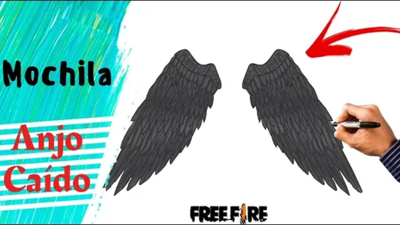 Como Desenhar a Mochila Anjo Caído do Free Fire 🔥🔥