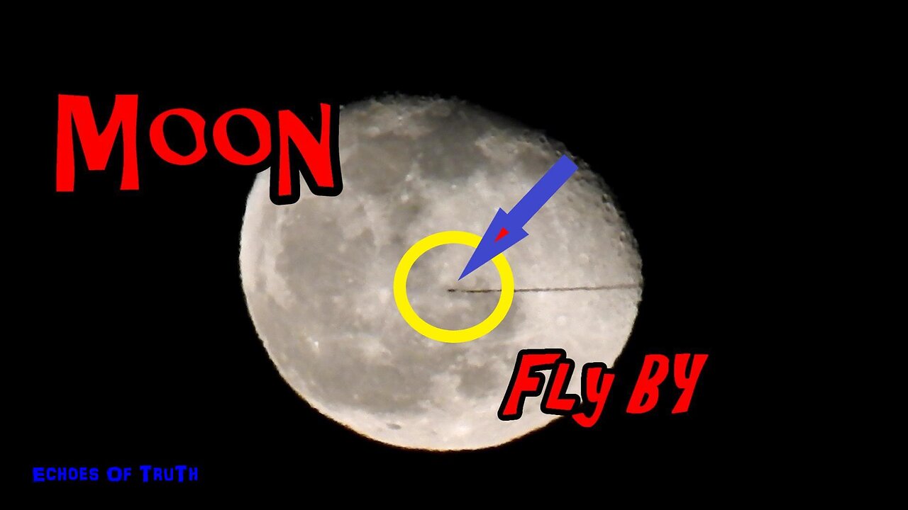 Jet Fly-By; Jet Plane Flies In Front Of Local Moon