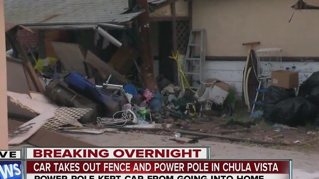 Car slams into fence, shakes Chula Vista family out of bed