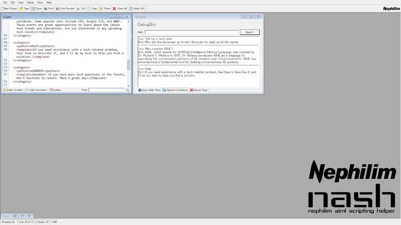 Introducing NASH: Nephilim AIML Scripting Helper