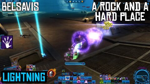 SWTOR DPS Lightning Sorcerer - Belsavis Heroic Mission: A Rock and a Hard Place. Laptop Gameplay