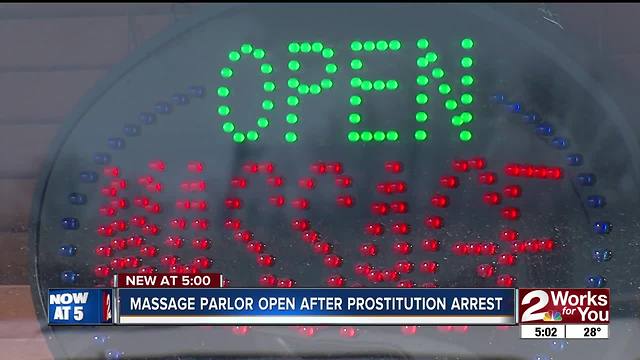 Massage parlor open after prostituion bust