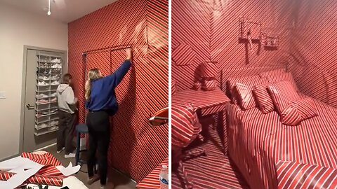 Wrapping Our Roommates Room While She’s Gone Prank!