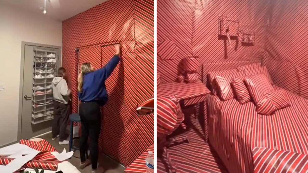 Wrapping Our Roommates Room While She’s Gone Prank!