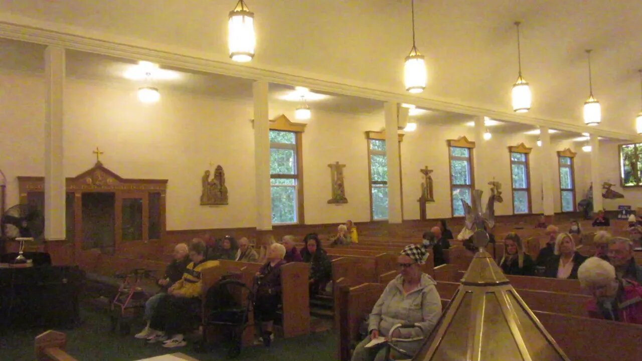 Public Rosary St. Bernard's Parish Fitchburg MA before Fr. Leonard Mary's mass