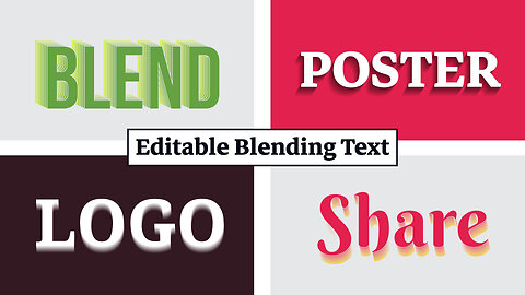 Blending Text Effect in Adobe illustrator tutorial | Editable Text Blending, Vector Text Presets.