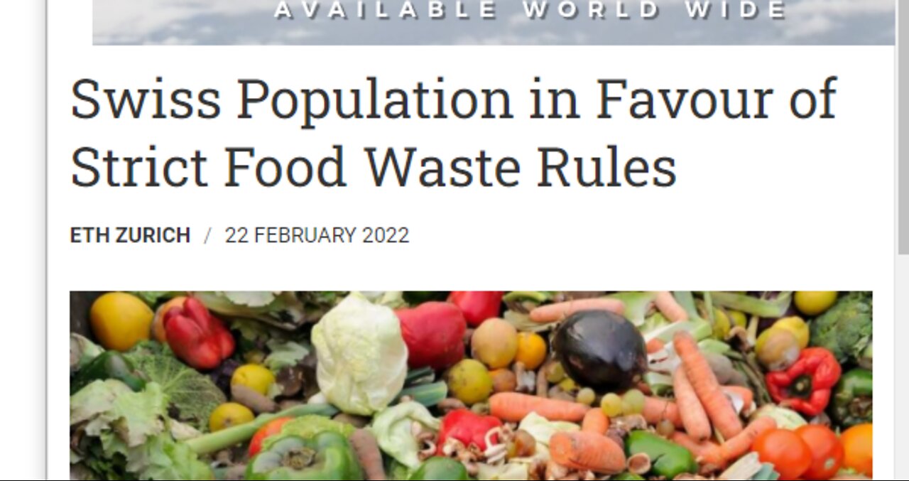 FOOD WASTE IS STANDARD OPERATING PROCEDURE = 30% OF ALL FOOD-TO BE RESPONSIBLE WE MUST END IT