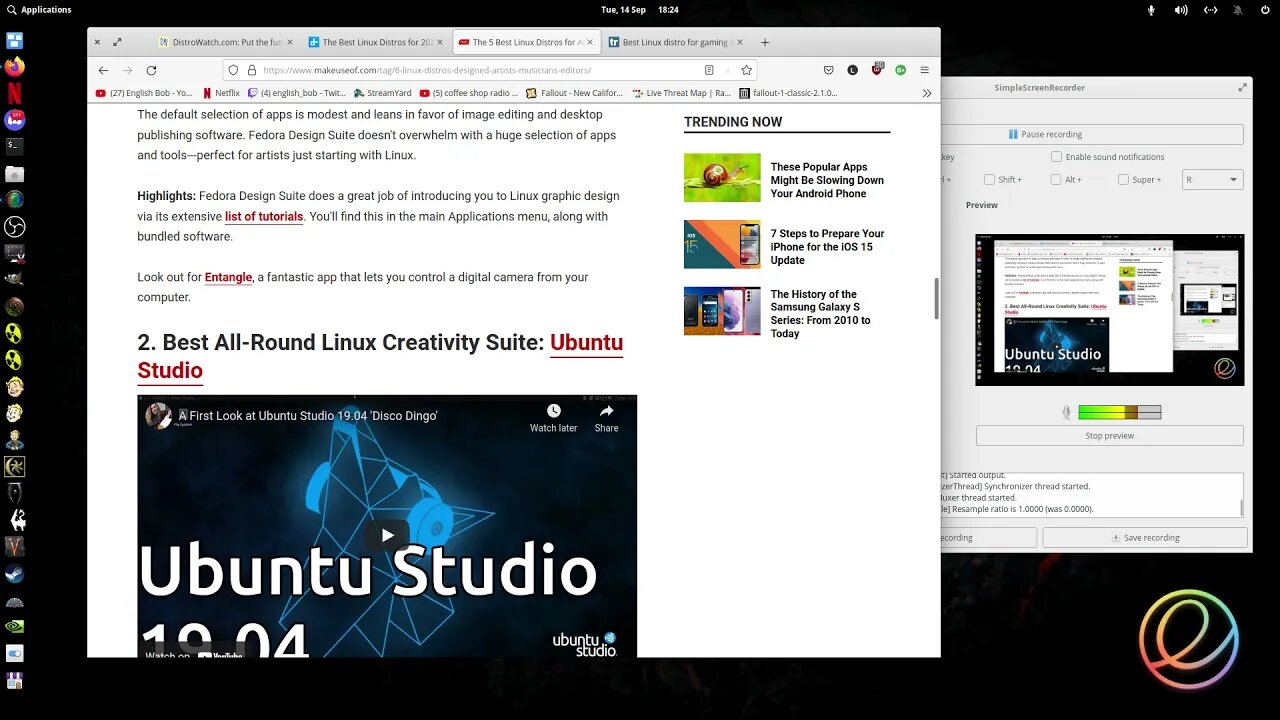 Best Linux Youtube Content Creation Distro 2021