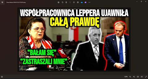 ZOBACZCIE ZANIM USUNĄ! WSPÓŁPRACOWNICA LEPPERA UJAWNIŁA PRAWDĘ! T