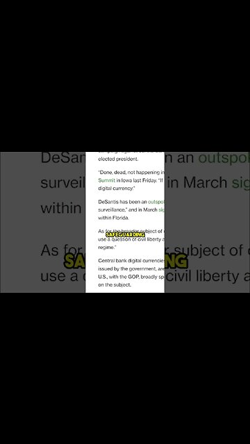 DeSantis Takes Stand Against CBDCs, Yet Supports Cryptocurrencies #investing