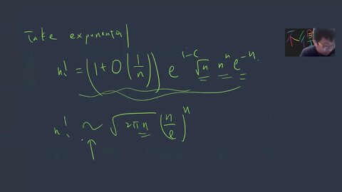 Derive Stirling formula step by step