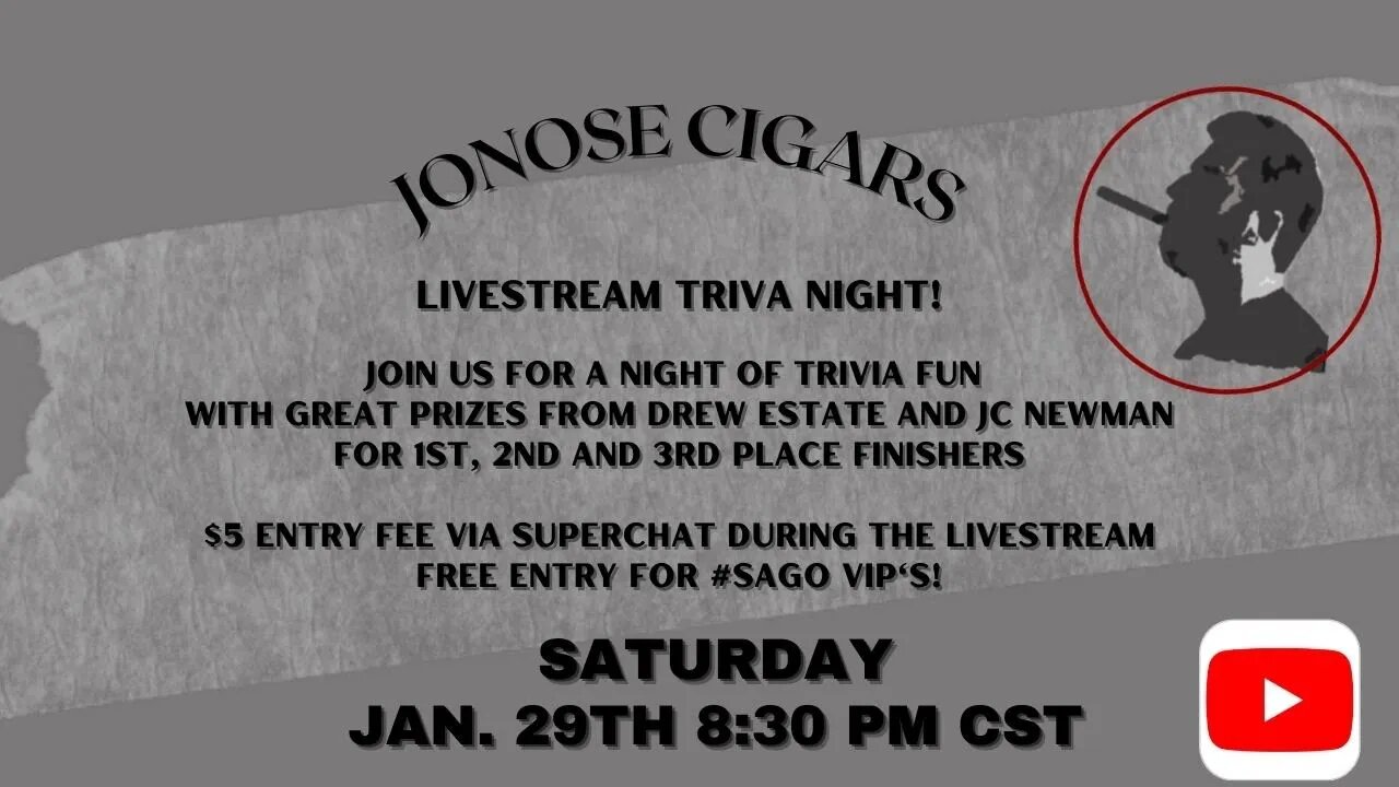 Jonose Cigars Trivia Night, Jan 2022