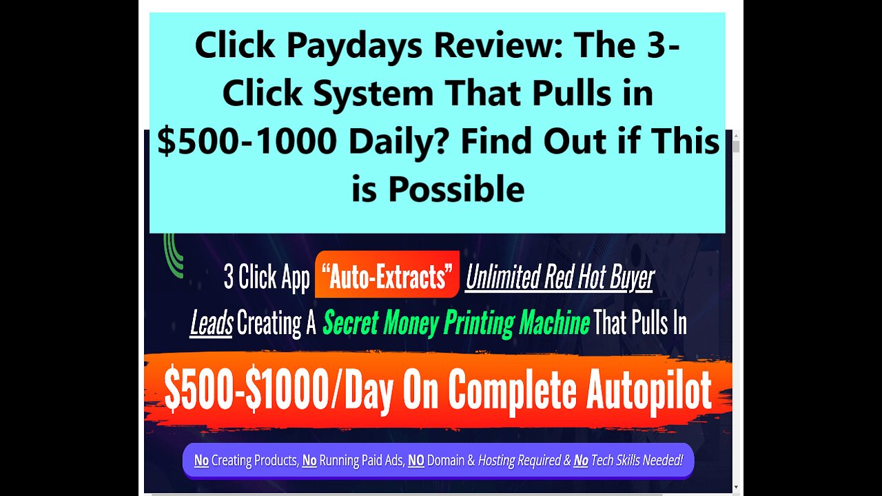 Click Paydays Demo: Profit Potential of Click Paydays Making $300-500 Weekly with Basic Usage