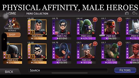 DC Legends Character Reviews: Taking a Look at Male, Hero, Physical Affinity Aligned Characters