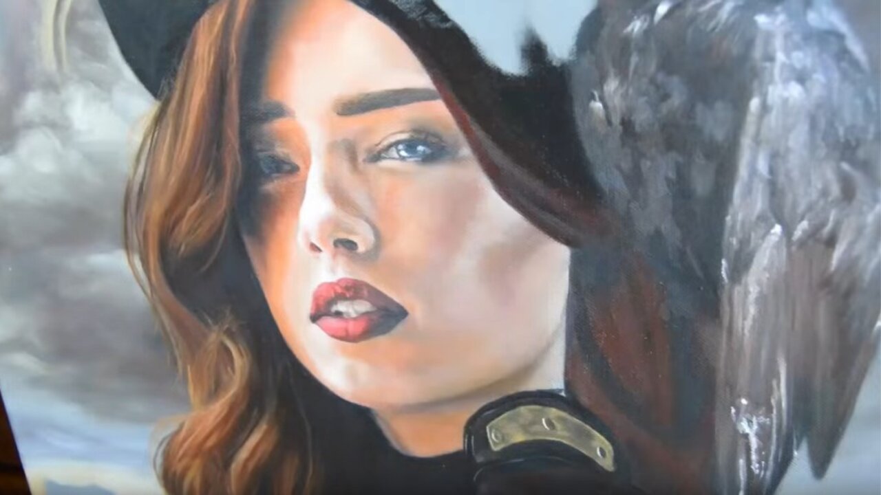 Oil Painting Time Lapse, Steampunk Dark Surrealism Art Portrait