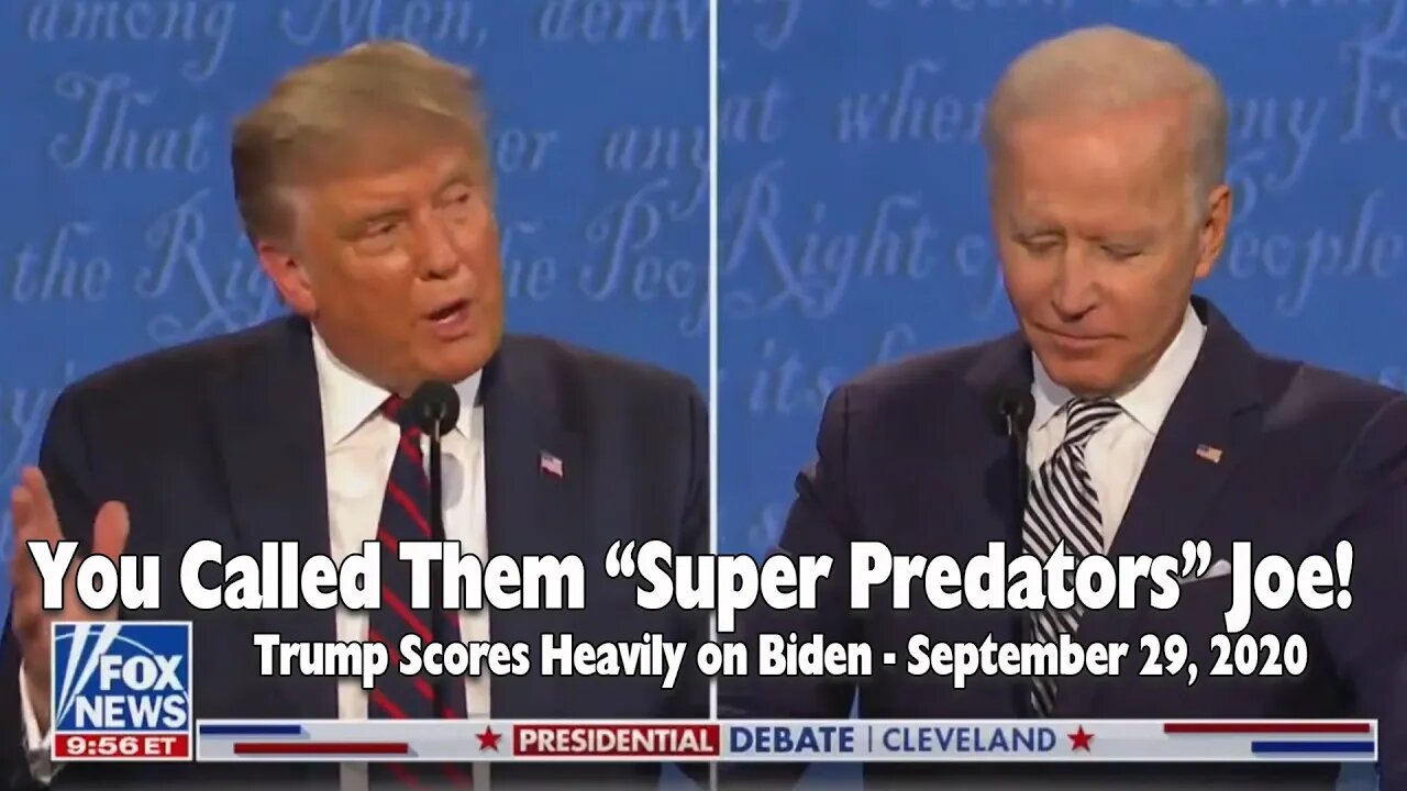 You Called Them "Super Predators," Joe! Donald Trump confronts Joe Biden in Cleveland Debate 9/29/20