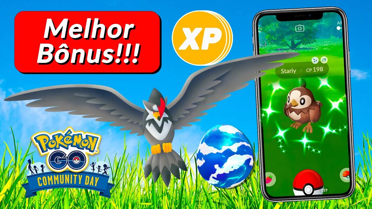 Bônus Maravilhoso e Staraptor RUIM! STARLY SHINY NO DIA DA COMUNIDADE DE JULHO! Pokémon GO