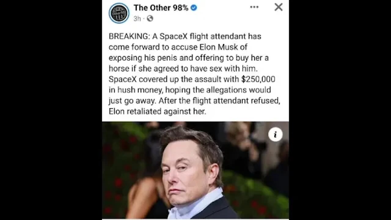 #Elongate Has Begun! Elon Musk Accused of Attempting to Gift Horse Peen to SpaceX Flight Attendant!