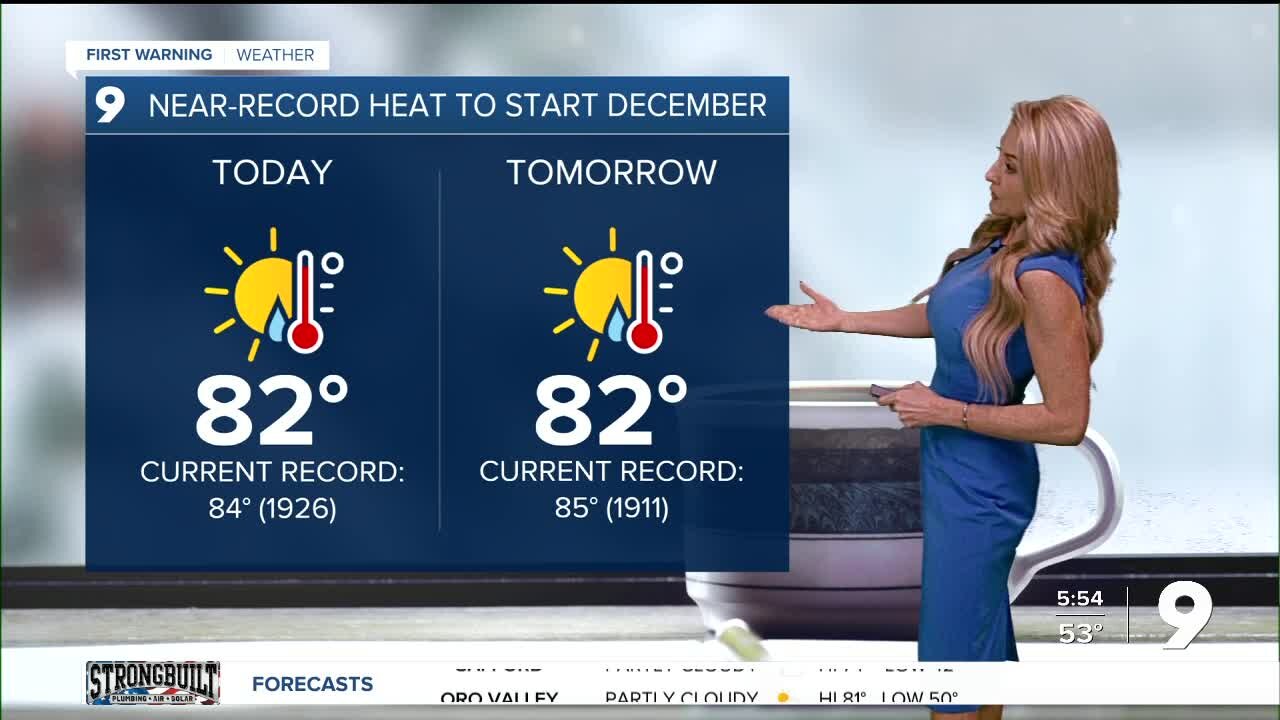 Near-record heat to start December