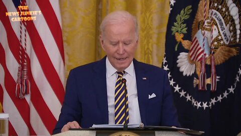 Biden mumbling about leading the world.