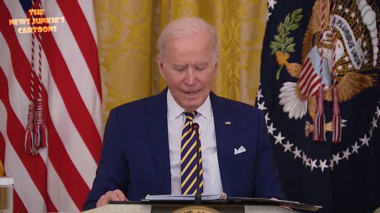 Biden mumbling about leading the world.