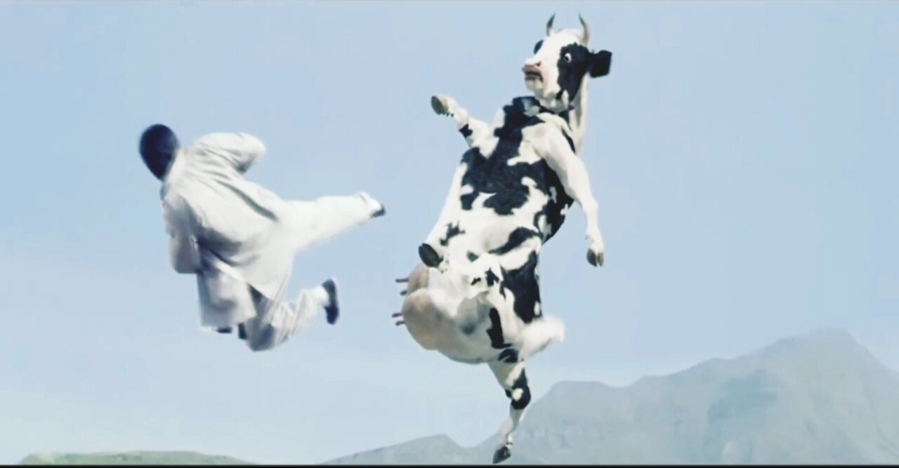 Part 1 $ Man V$ Cow Kung Fu Karate cow 👼 Vs 🐮_ Entertainment _ Short video