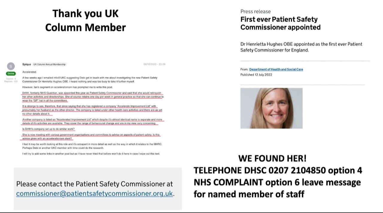 UK Column News - 14th October 2022 - The Patient Safety Commissioners