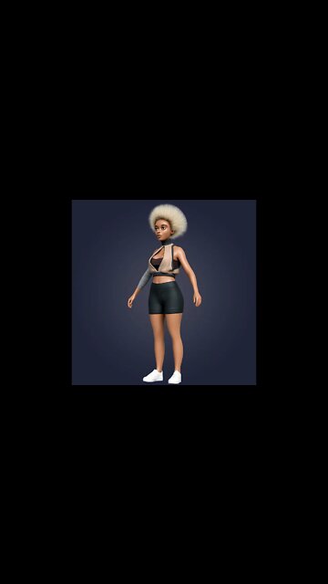 stylized 3d black female character