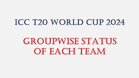 ICC T20 Worls Cup | Groupwise status of each team after 20 matches |