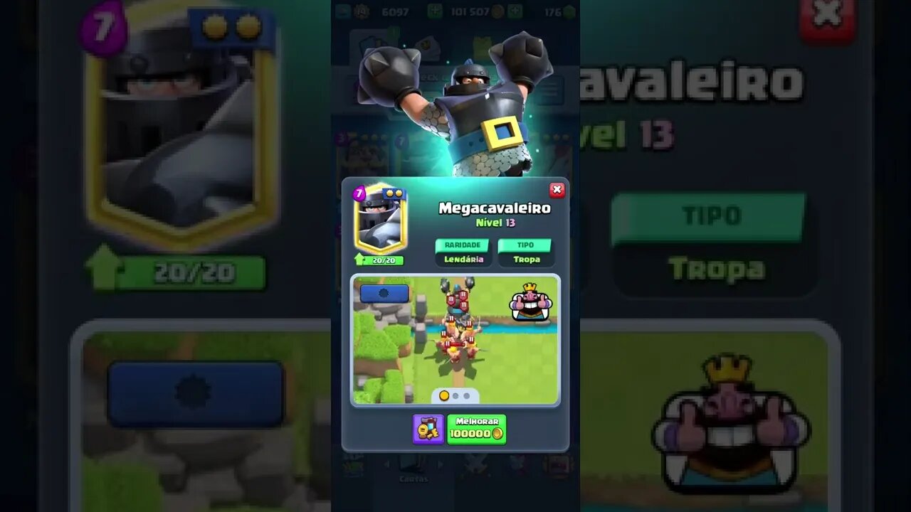 Mega cavaliero nível máximo #shorts #clashroyale #clash #royale