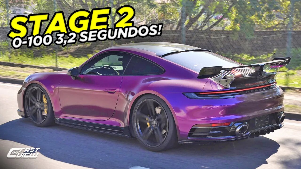 ACELEREI SEM LIMITES ESSE PORSCHE 911 DE 530 CV COM BODY KIT TECHART E ESCAPE AKRAPOVIC INSANO!!