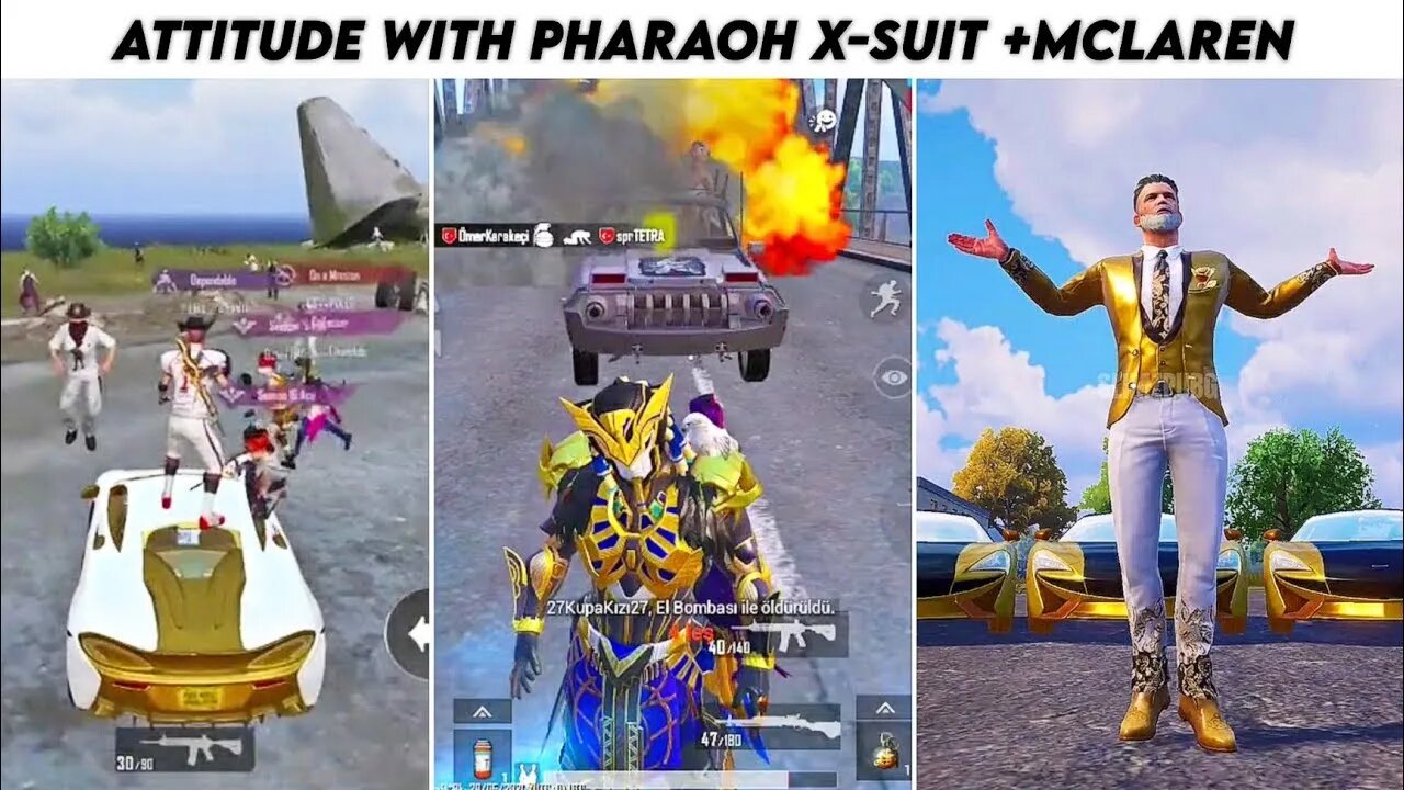 PUBG MOBILE - Attitude With Max Pharaoh X-Suit + McLaren 🔥 | Part 21 | Xbot 2.0