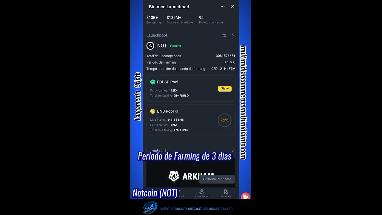 LANÇAMENTO CRIPTO - Binance Launchpad lança a Criptomoeda NOT (Notcoin)