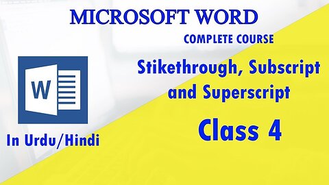 Microsoft Word Urdu tutorials Strikethrough, Subscript and Superscript - class 4 |Technical Buddy